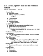 Intro to Psychology: Cognitive Bias and the Scientific Method 
