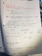 Chapter 16.1,16.2 Kinetics and Concentration vs. Rate of reaction