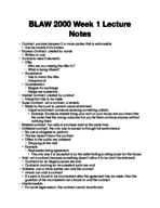 BLAW 2000 Week 1 Lecture Notes