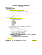 Nutrition Week 1-2 Class Notes Aug22 - Aug31