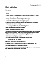 Music and Culture WEEK 1 notes