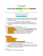 Oceanography, Week 2