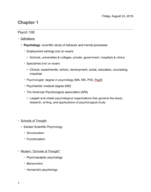 Psych 100, Chapter 1