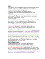 Fats and Carbohydrates notes