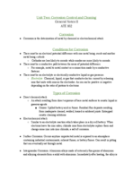 ATE 102 Unit Two: Cleaning and Corrosion Control General Notes II