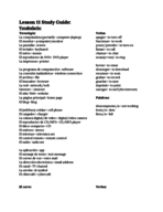 Spanish 2201 Lesson 11 Study Guide