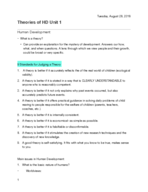 Theory of Human Development week 1/2 Notes