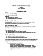 PS 101: Intro to Psychology - Week 1 