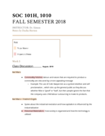 Sociology 1010 , 101H 