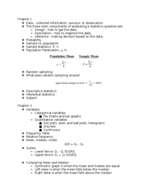 A ST 311 Test 1 Study Guide (Chapters 1-3)