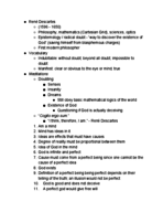 Rene Descartes / "Meditations" notes
