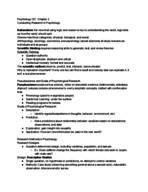 Psyc 101, Week 2 Notes