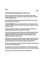 Book of Mormon Notes Week 2
