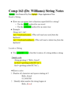 Comp 163 String Notes