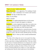 WMST 113 Lecture Notes 2