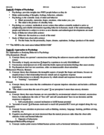 PSY110 Study Guide, Test #1