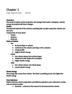 Week 1 Notes - Matter, Energy and Measurements