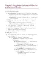 Chem 241A - Chapter 3: Introduction to Organic Molecules and Functional Groups