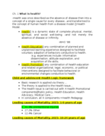 Child and Adolescent Health Promotion