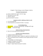 chapter 4 Outline Psychology over a lifespan  