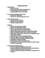 Astronomy: Week 1