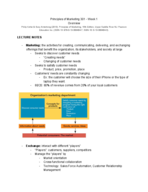 Principles of Marketing 301 - Week 1 Lecture Notes