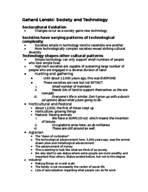 Soc 1000 Notes - Sociocultural Evolution