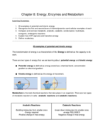 BIOL 1107 WEEK 7 Notes, Chpater 8