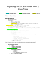 Week 2 Psychology 110 Class and Reading Notes