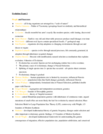 Evolution Exam 1