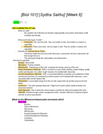 Biol 101 Week 6 Notes: Cells pt. 1