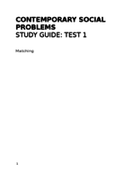 Contemporary Social Problems Study Guide
