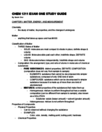 CHEM 1211 EXAM ONE FULL COMPREHENSIVE STUDY GUIDE