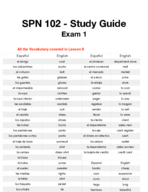 SPN 201, Lesson 6 Study Guide Exam 1