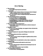 Psychology 2012, Week 1 class notes 