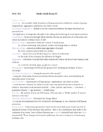 SOC 302 Study Guide for Exam 1