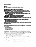 Psychology 1301 week 5 notes