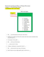 EXSC 2300: Structural and Functional Bases of Human Movement Exam Study Guide, Chapters 1-3