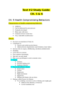 Study Guide: Test #2 