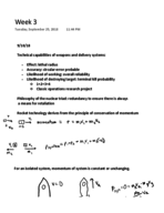 Science and Strategy of Nuclear Warfare Week 3 Notes