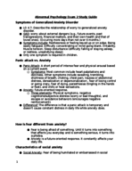 Abnormal PSYC: Exam #2 Study Guide