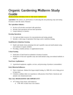 Organic Gardening Midterm Study Guide