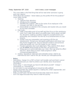 Cover Letter notes 