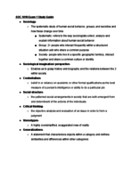 SOC 1010 Exam 1 Study Guide
