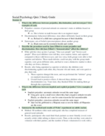 Exam 3 Study Guide Social Psychology: 