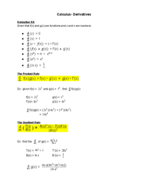 Calculus Notes- Derivatives