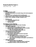 Study Guide for Exam 1