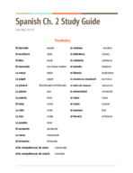 Ch. 2 Spanish Study guide