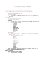 NUTRITION SCIENCE CH 6 NOTES - PROTEINS