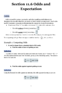 Chapter 11 Section 6: Odds and Expectations